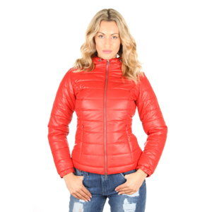 Pepe Jeans dámská červená zimní bundička Alania s kapucí